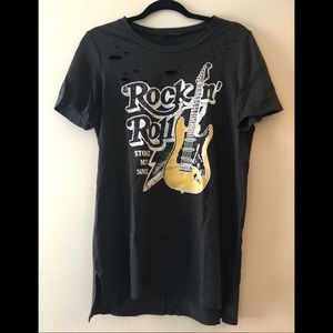 Rock n Roll distressed tee.
